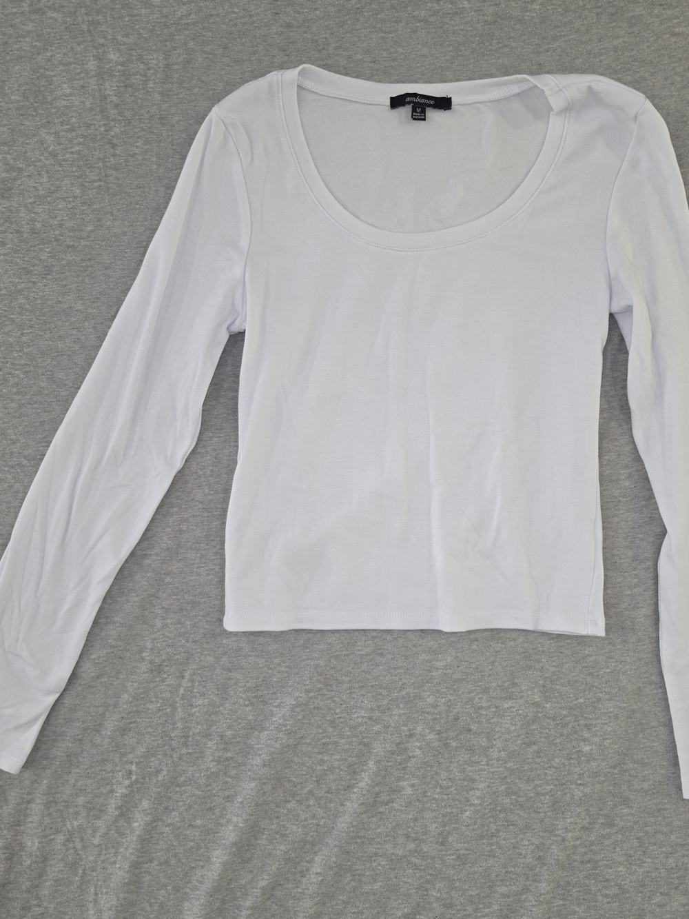 Ambiance White Scoop Neck Long Sleeve Tee